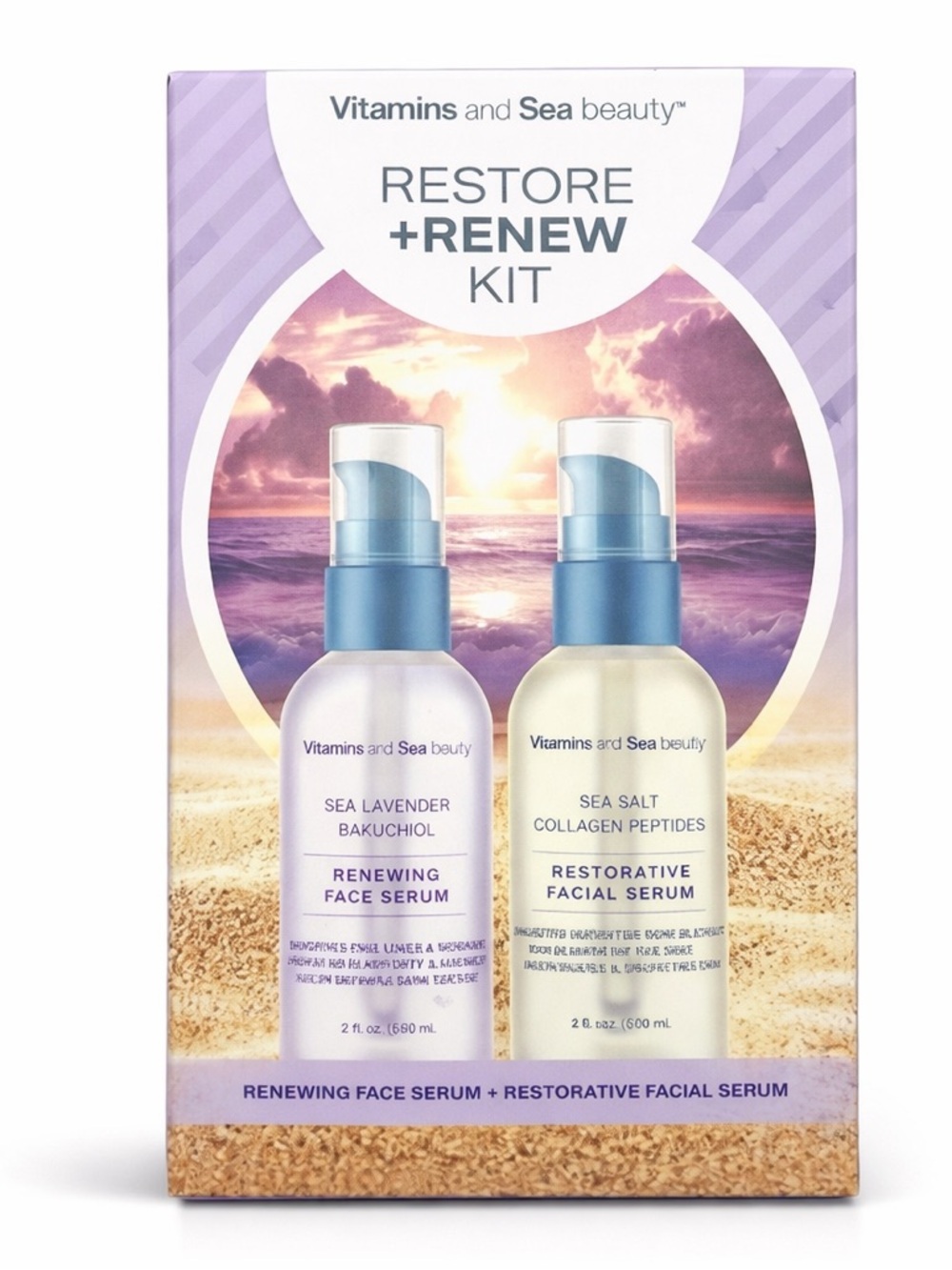 Vitamins & Sea Beauty Age Reversal Kit 2pc Serum Set Niacinamide Collagen BNIB